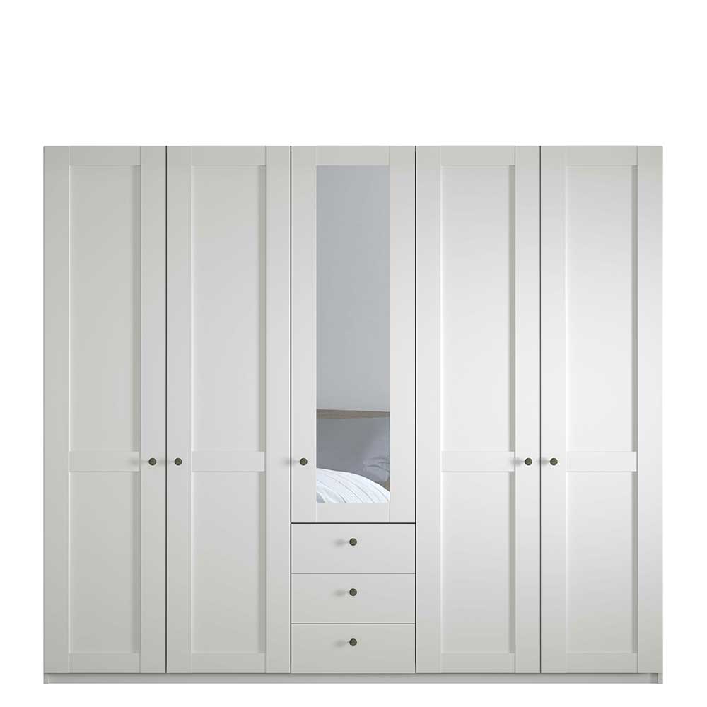 Kleiderschrank in Weiß mit fünf Türen - Flinn