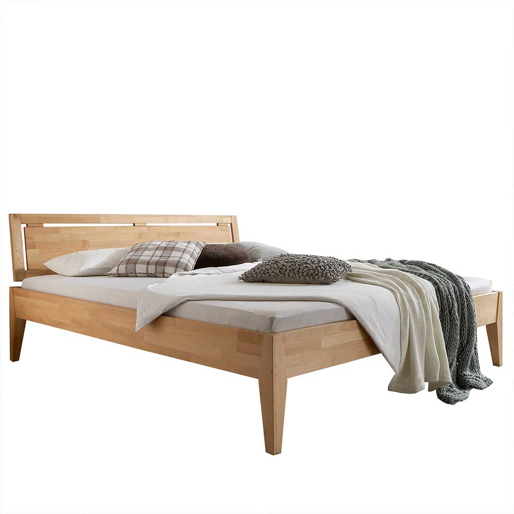 Design Buchenholz Bett 90x200 - 200x200 - Smenas