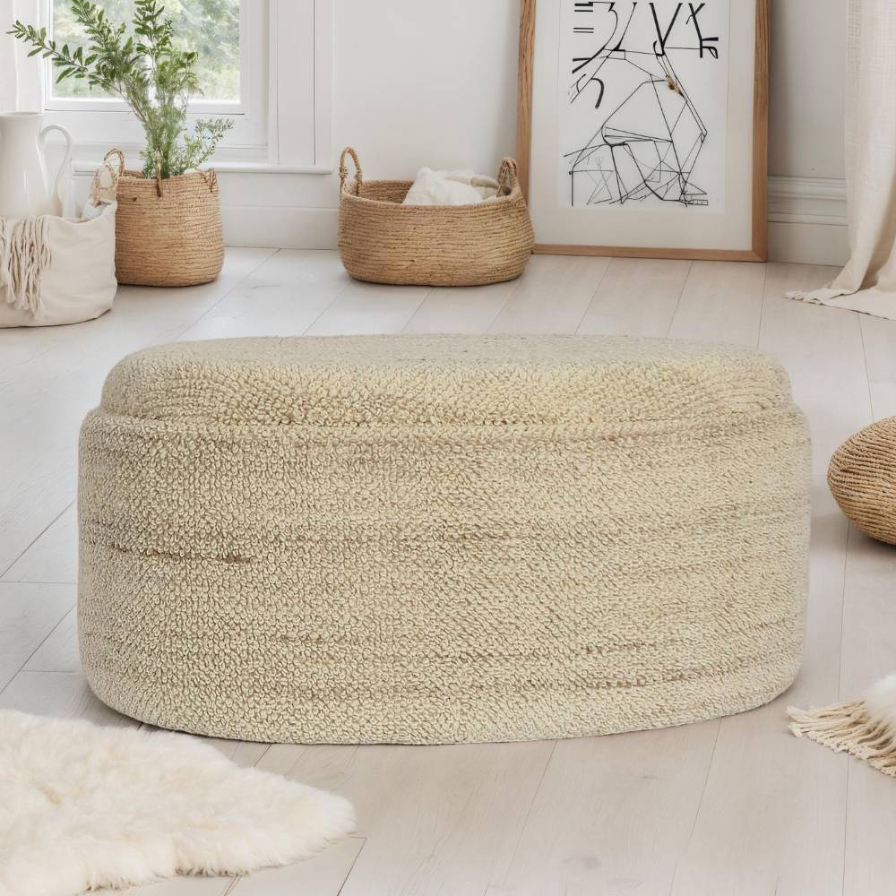 Ovaler Pouf mit 30 cm Höhe - Yarisis
