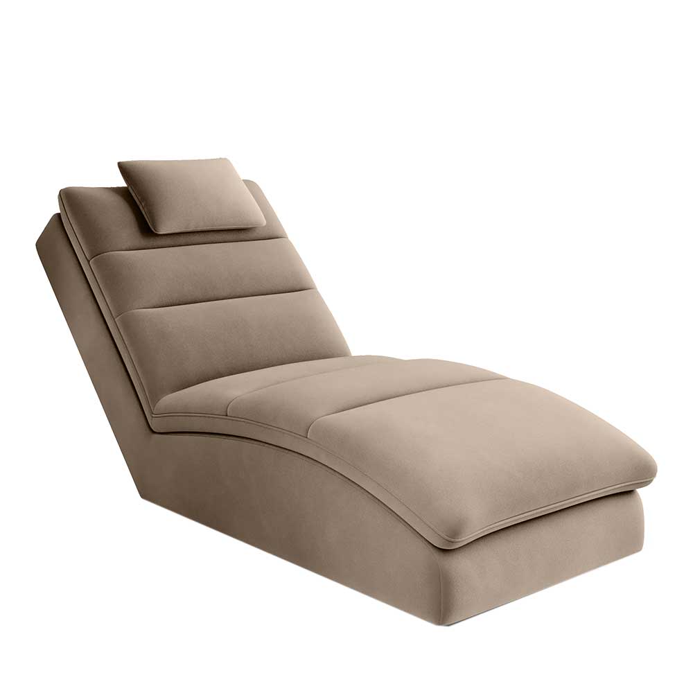 Loungeliege in Beige Samtbezug - Lasmus