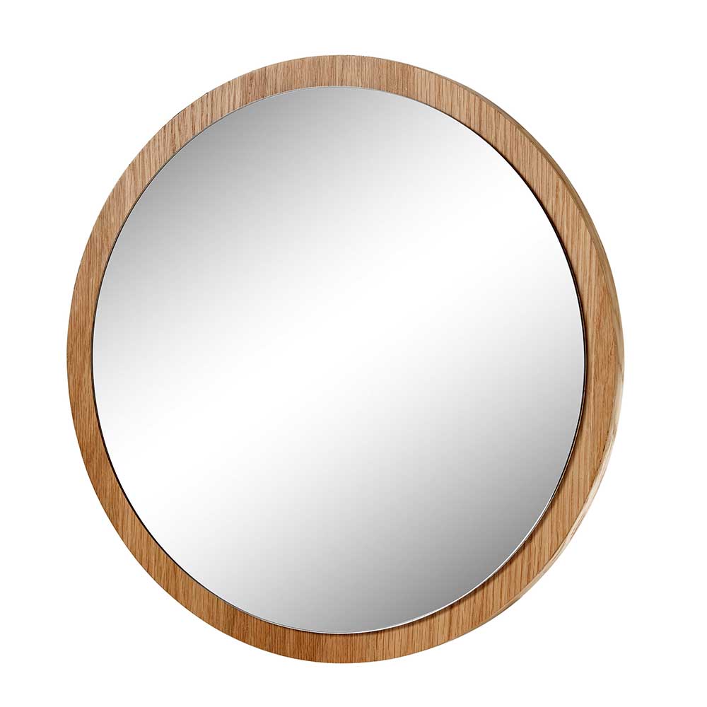 Runder Spiegel mit Eichenholzfurnier - Kopiana