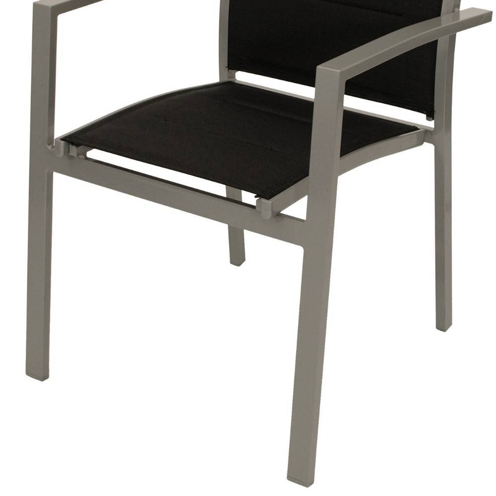 Outdoorstühle in Schwarz und Silbergrau - Baltymore (6er Set)