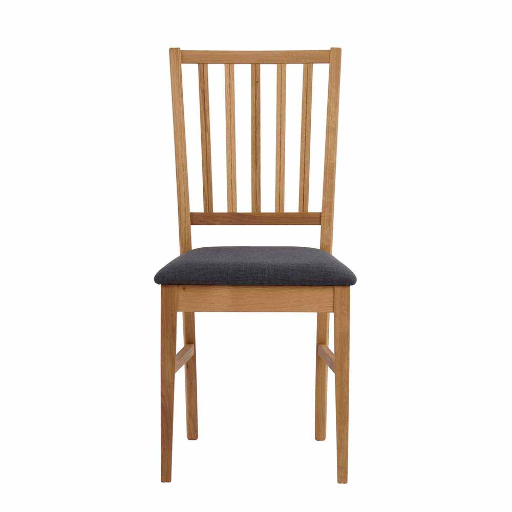 Eichenholz Stuhl mit Stoffsitz - Number (2er Set)