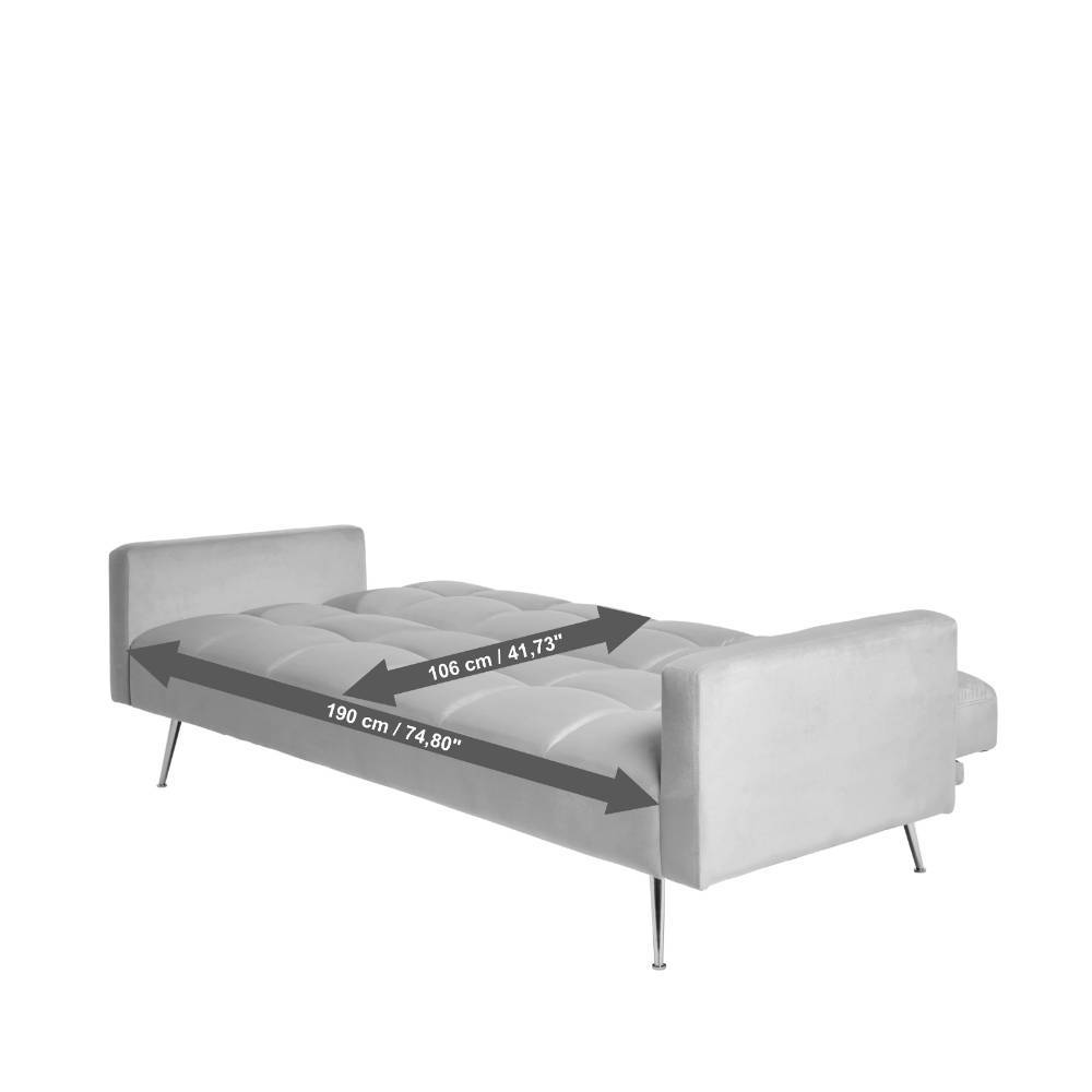 Klappcouch in Dunkelgrün Samt - Aurach
