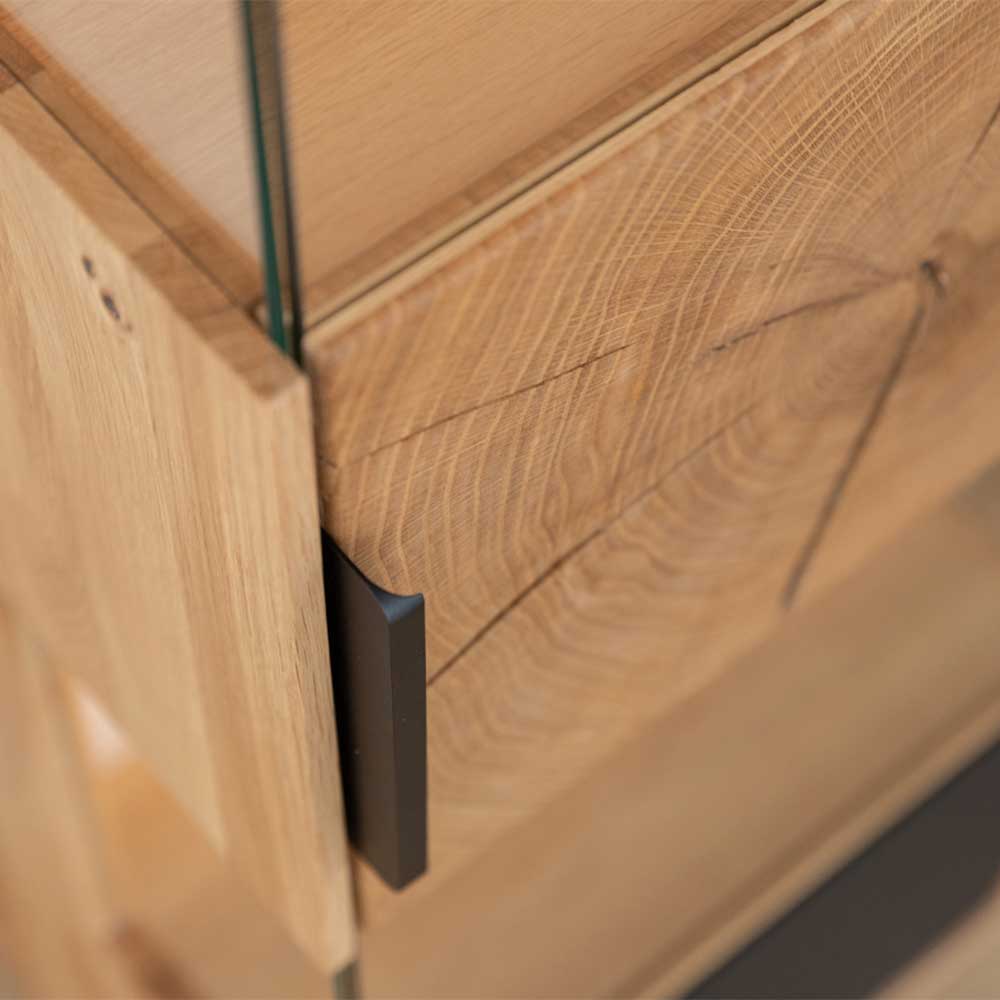 Wohnzimmerschrank aus Eiche und Glas - Masicuri