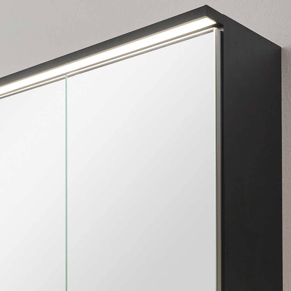 Schwarzer Bad Spiegelschrank 80x70x22 cm - Tariha