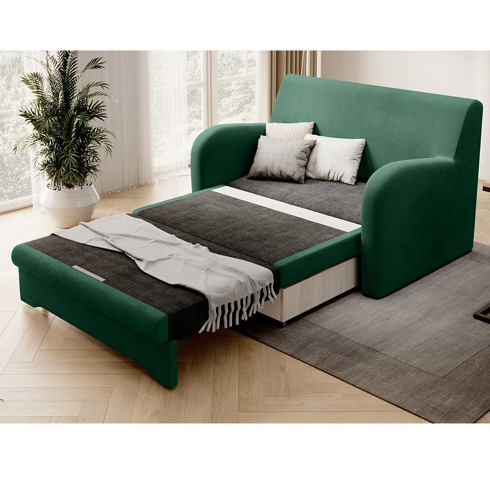 Grünes Schlafsofa mit Veloursbezug - Vigretta