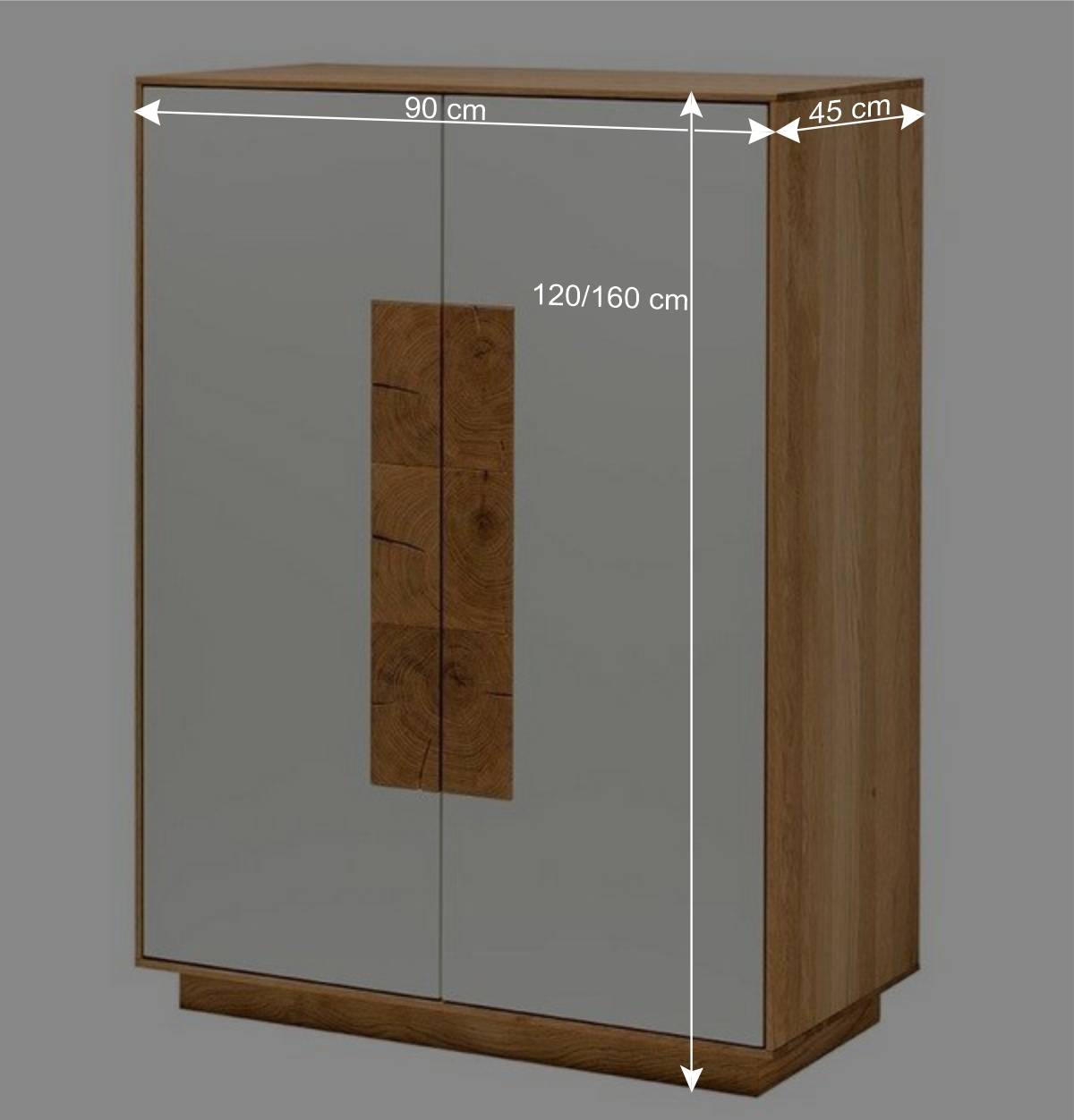 Hochwertiges Highboard in Weiß & Eiche - Smonia