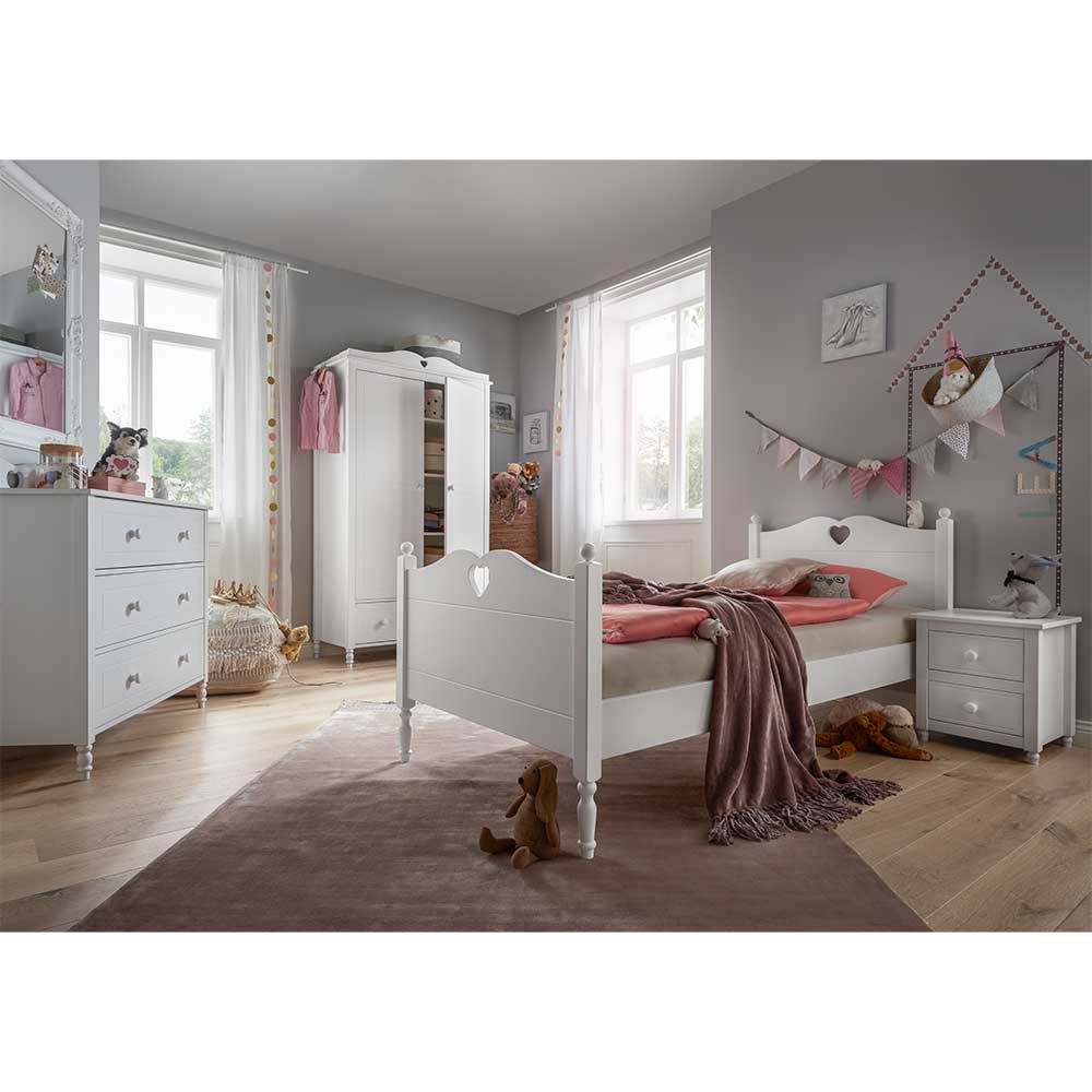 Möbel für Mädchenzimmer in Weiß - Hovellas (vierteilig)