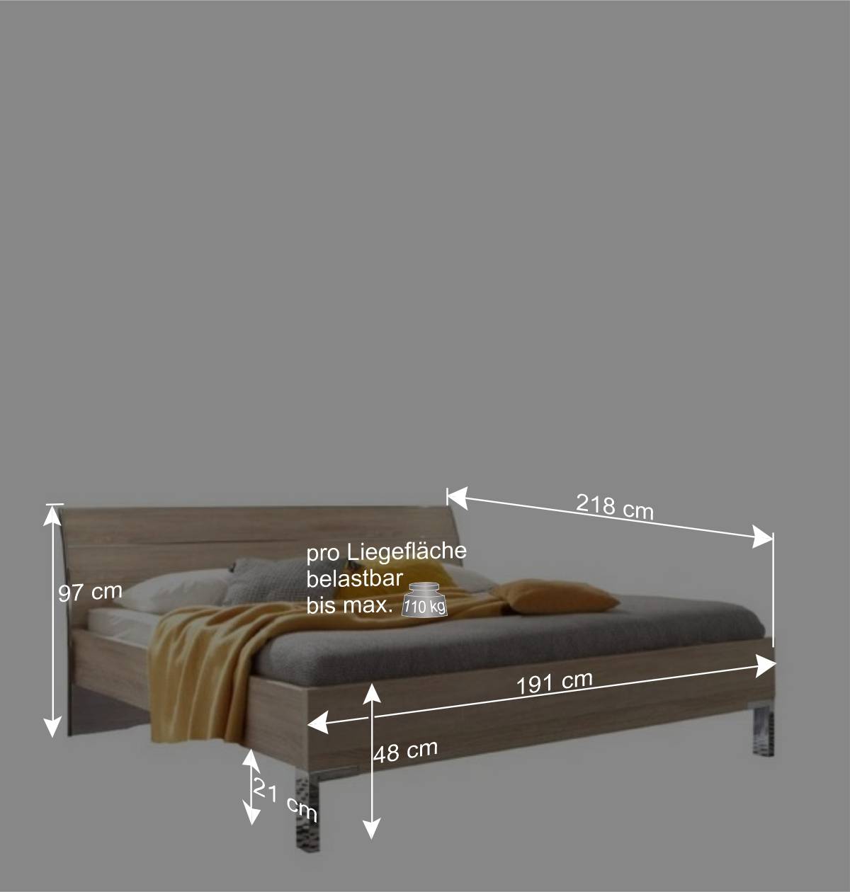 Schlafzimmer Einrichtung als Set - Rativian (vierteilig)