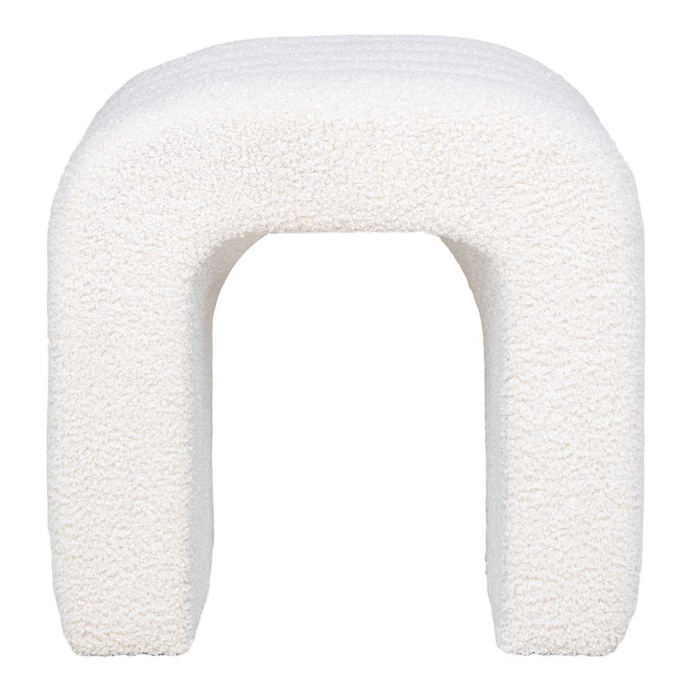 Design Hocker in Weiß Boucle - Slavian
