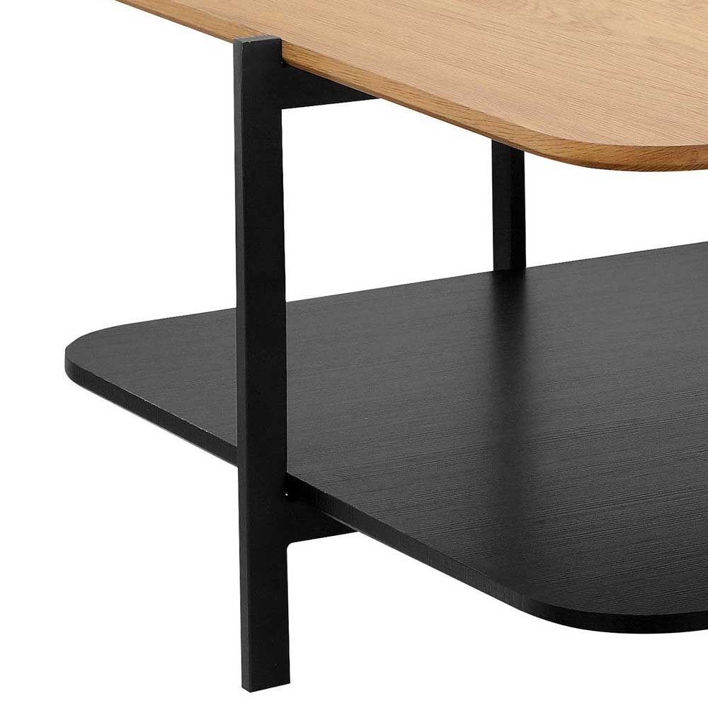Sofatisch in Eiche mit Schwarz - Mesmaria