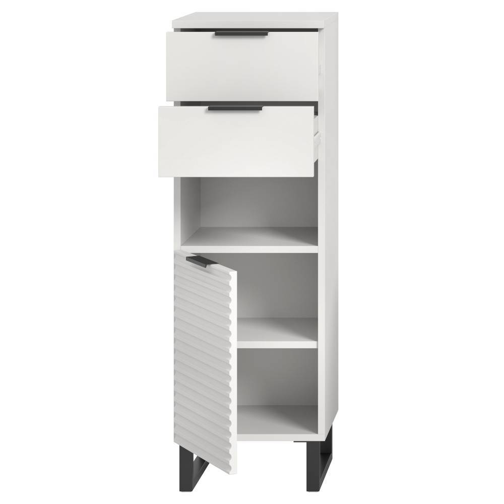 Bad Midischrank in Weiß Schwarz - Benedict
