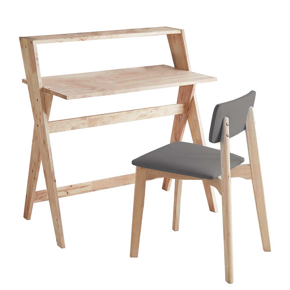 Schreibtisch mit Stuhl Set - Raula (zweiteilig)