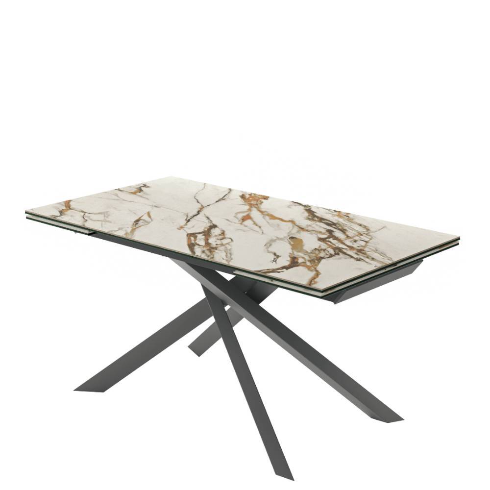Design-Esstisch in mehrfarbiger Marmoroptik - Orinna