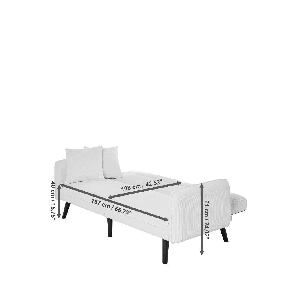 Klappcouch in Oliv Grün Boucle - Pancratias