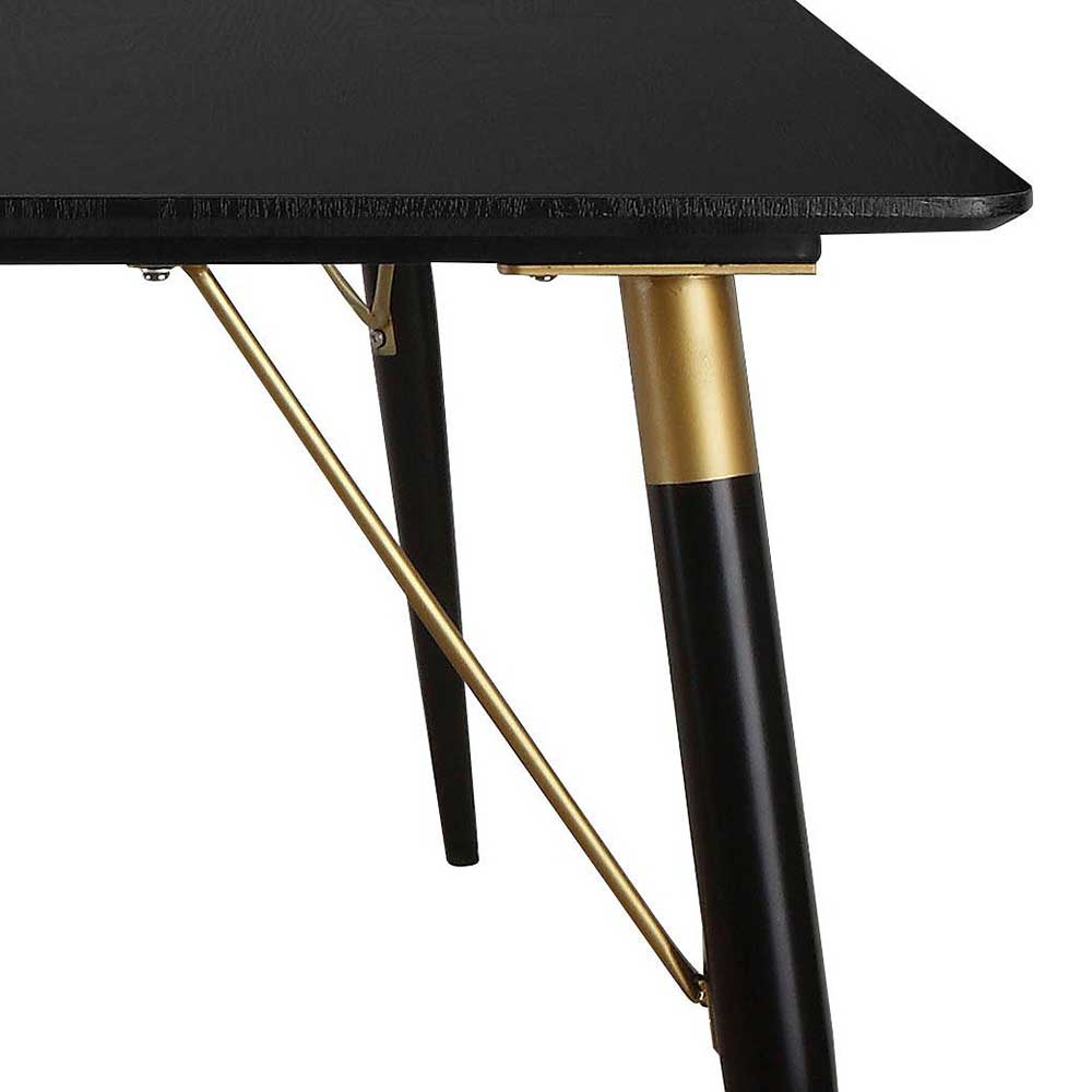 Esszimmer Esstisch in Schwarz mit Gold - Museon