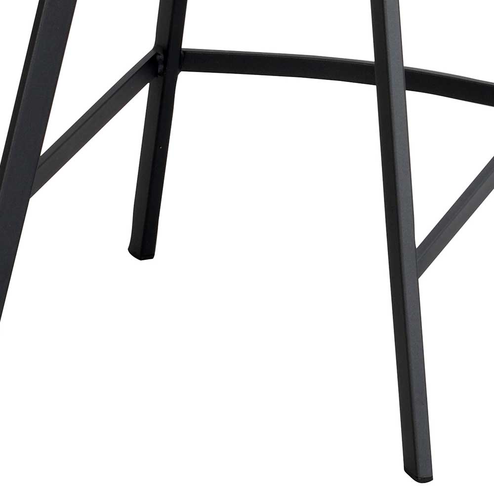 Braune Kunstleder Barstühle mit Metallgestell - Rogeria (2er Set)