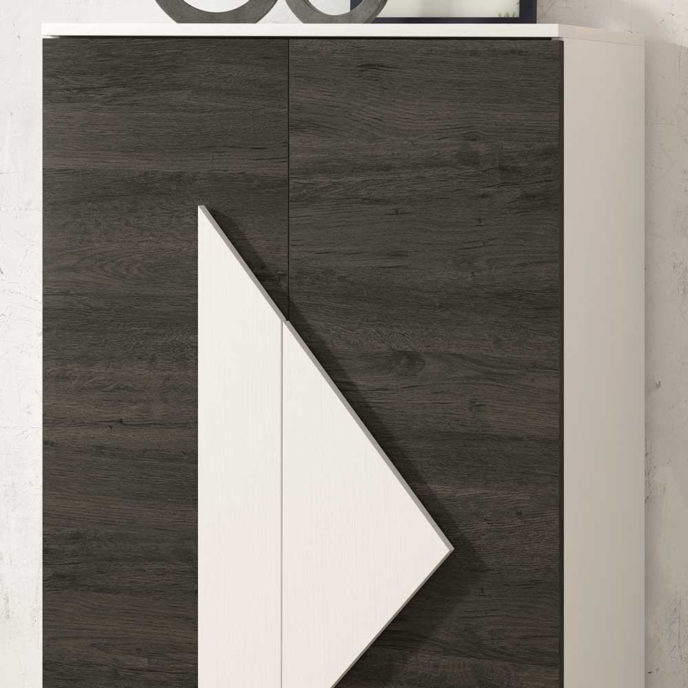 2-türiger Design Schuhschrank 74x128x34 cm - Fredo