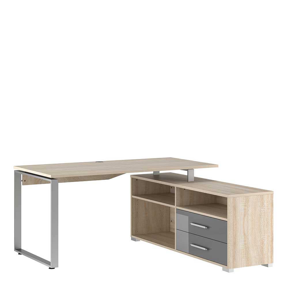 Büro Schreibtisch mit Regal in Sonoma-Eiche - Framosule