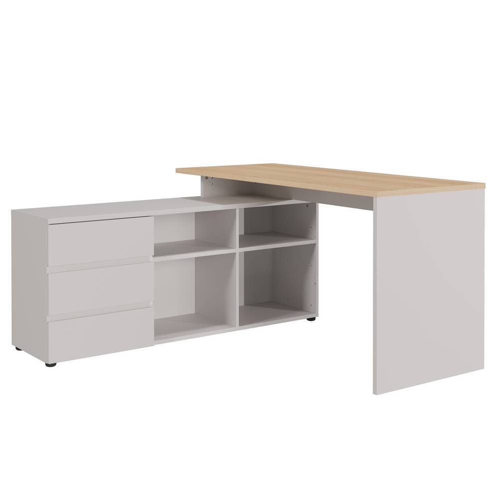 Winkel-Schreibtisch mit Seitenschrank - Andradan