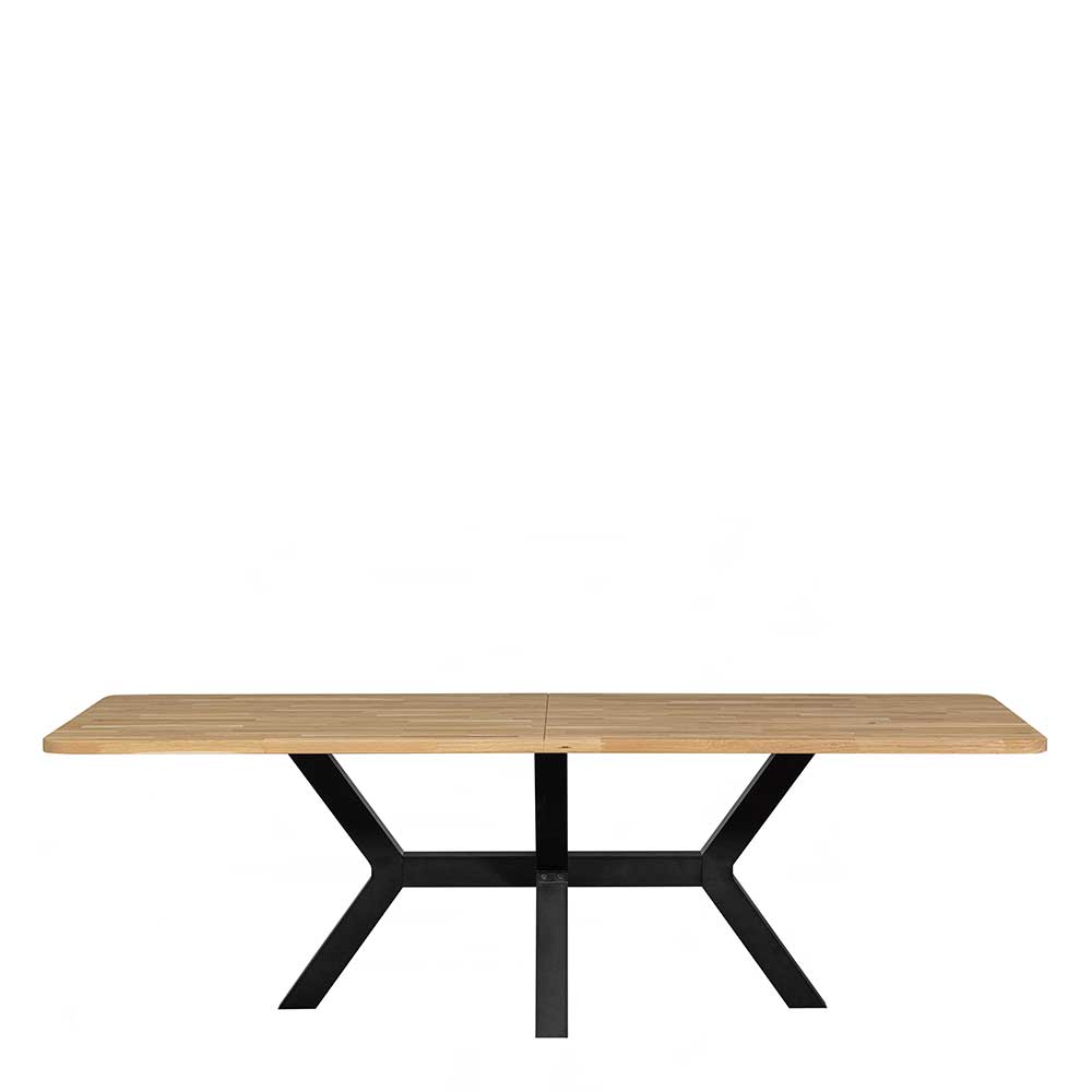 240 cm breiter Esstisch mit Holzplatte Eiche - Hengas