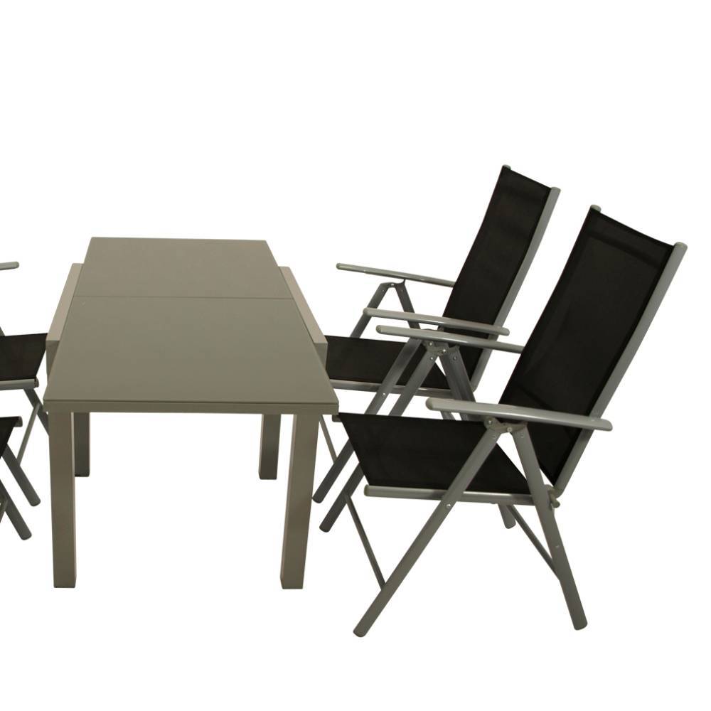 Gartentisch und Klappsessel Set - Moonshine (fünfteilig)