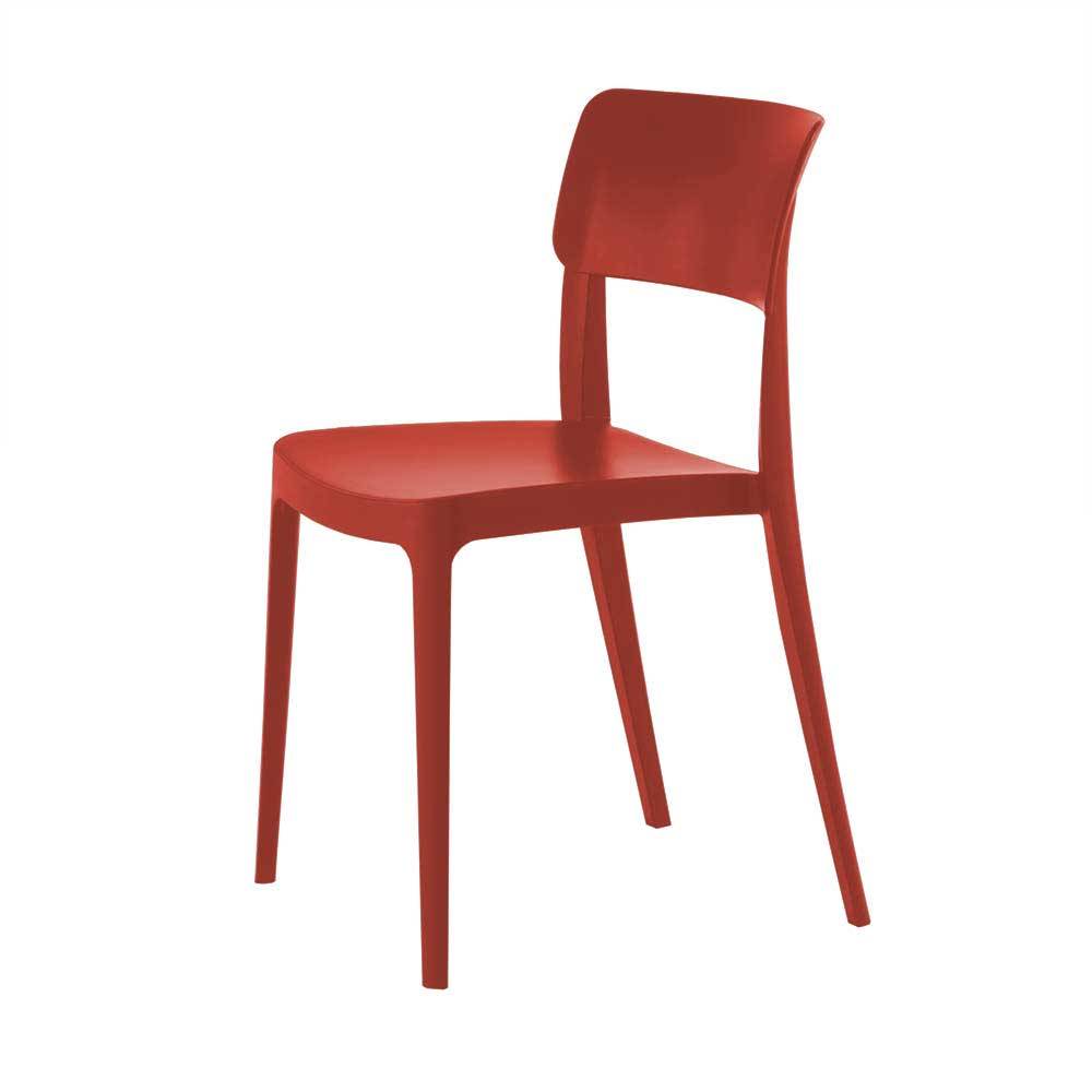 Rote Stühle aus Polypropylen stapelbar - Ophila (4er Set)