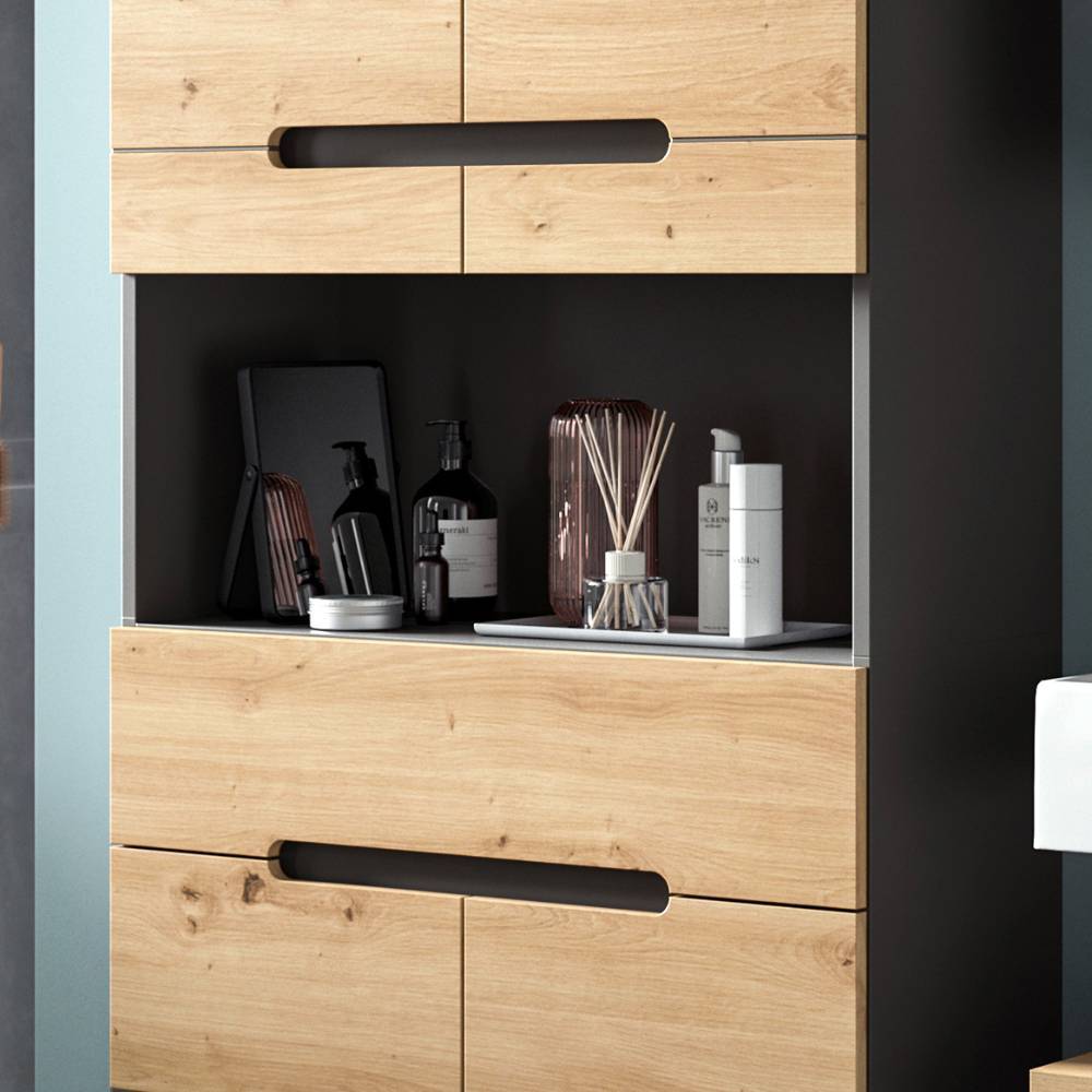 76 cm breiter Badhochschrank 193 cm hoch - Norja