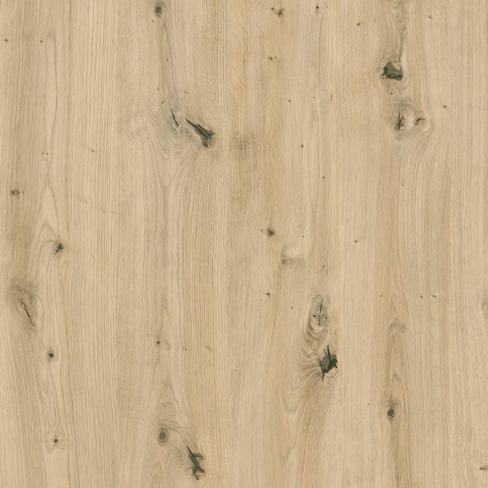 Detailansicht des Garderobenpaneels in heller Eiche-Holzoptik mit natürlicher Maserung – Merusha