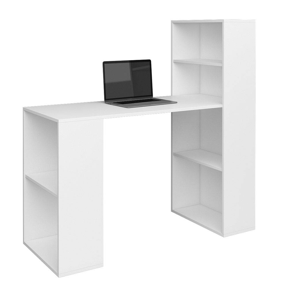 Schreibtisch mit Regal in Weiß - Osicria