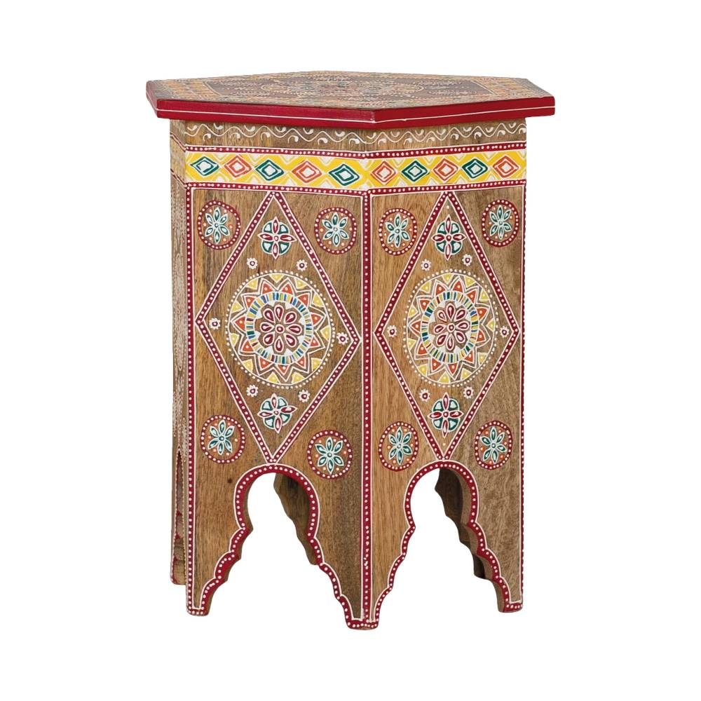 Beistelltisch mit farbenfrohen Mandalas und Mustern - Jambi