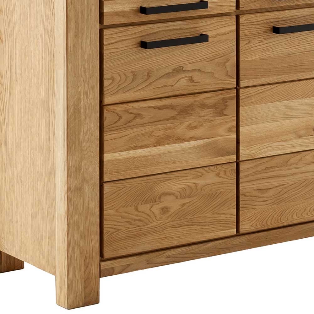Wildeiche Vitrinenschrank teilmassiv - Sophia