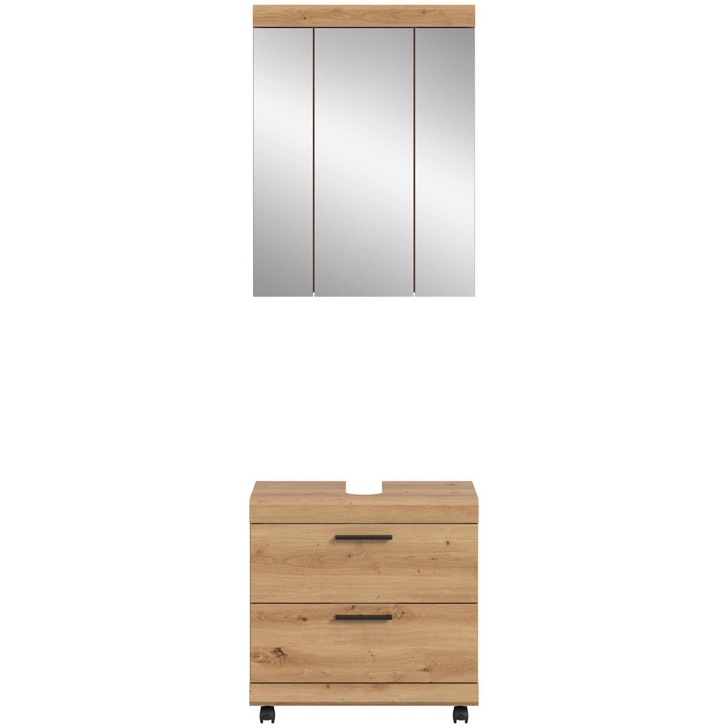 Waschbeckenschrank mit Rollen - Lasewood (zweiteilig)