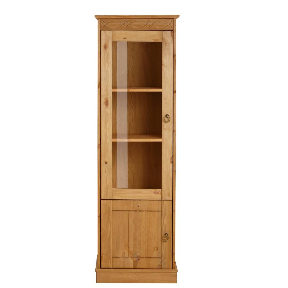 1-türige Kiefernholz-Vitrine im Landhausstil - Goro