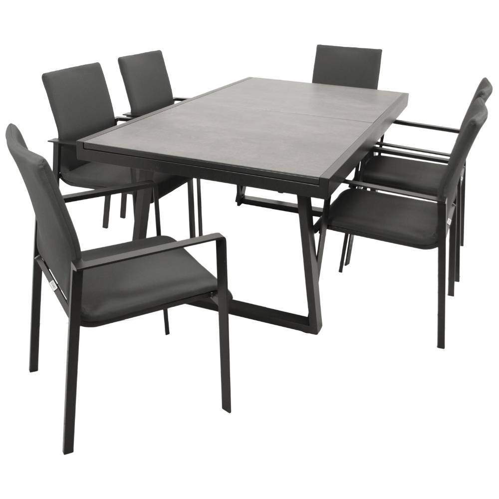 Garten-Tischgruppe modern - Promenada (siebenteilig)