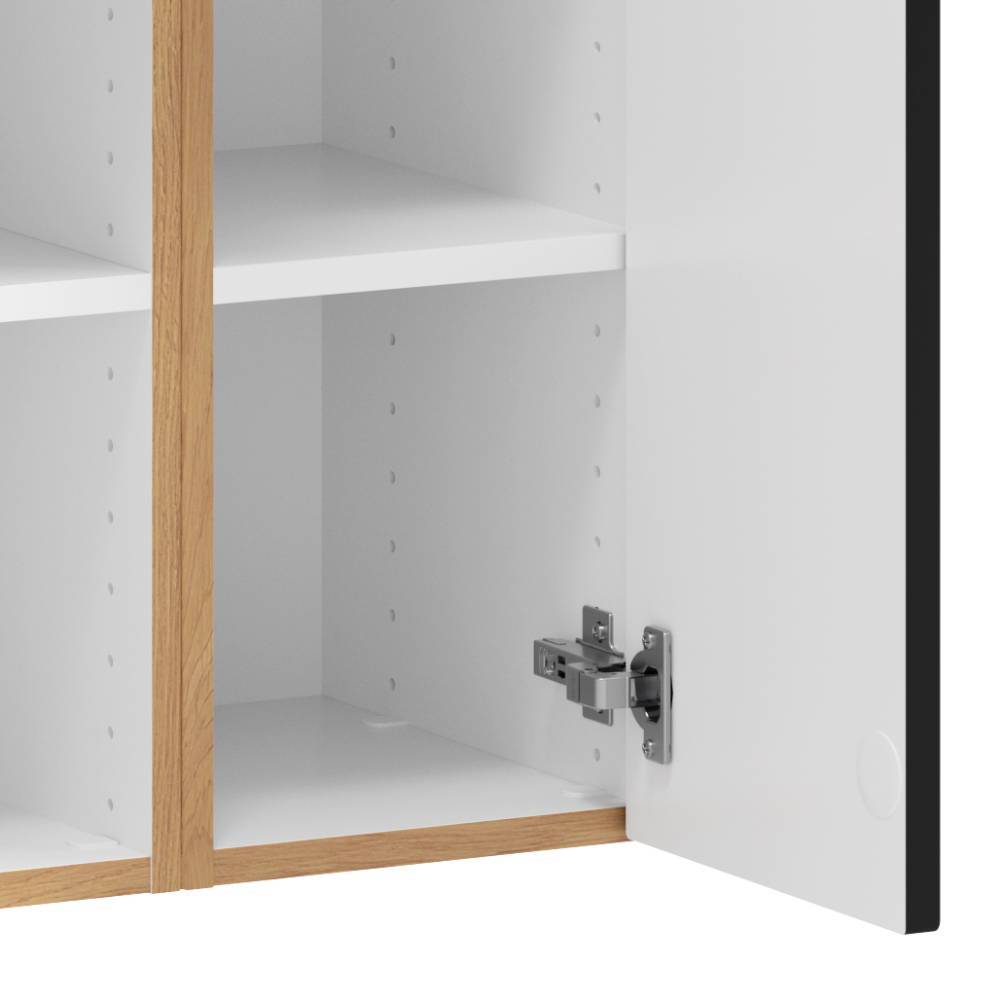 Badezimmer Midischrank in Mattschwarz - Ireen
