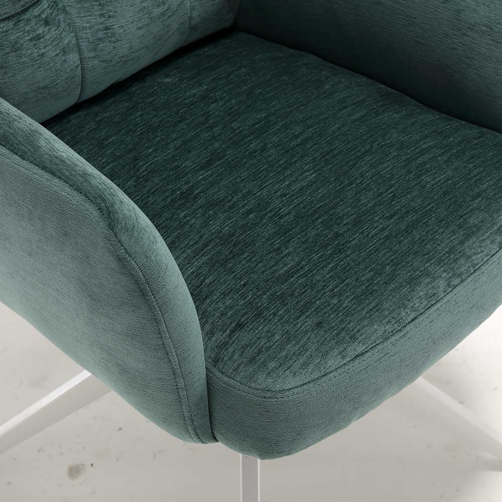 Grüner Armlehnenstuhl aus Chenille - Eleganto (2er Set)