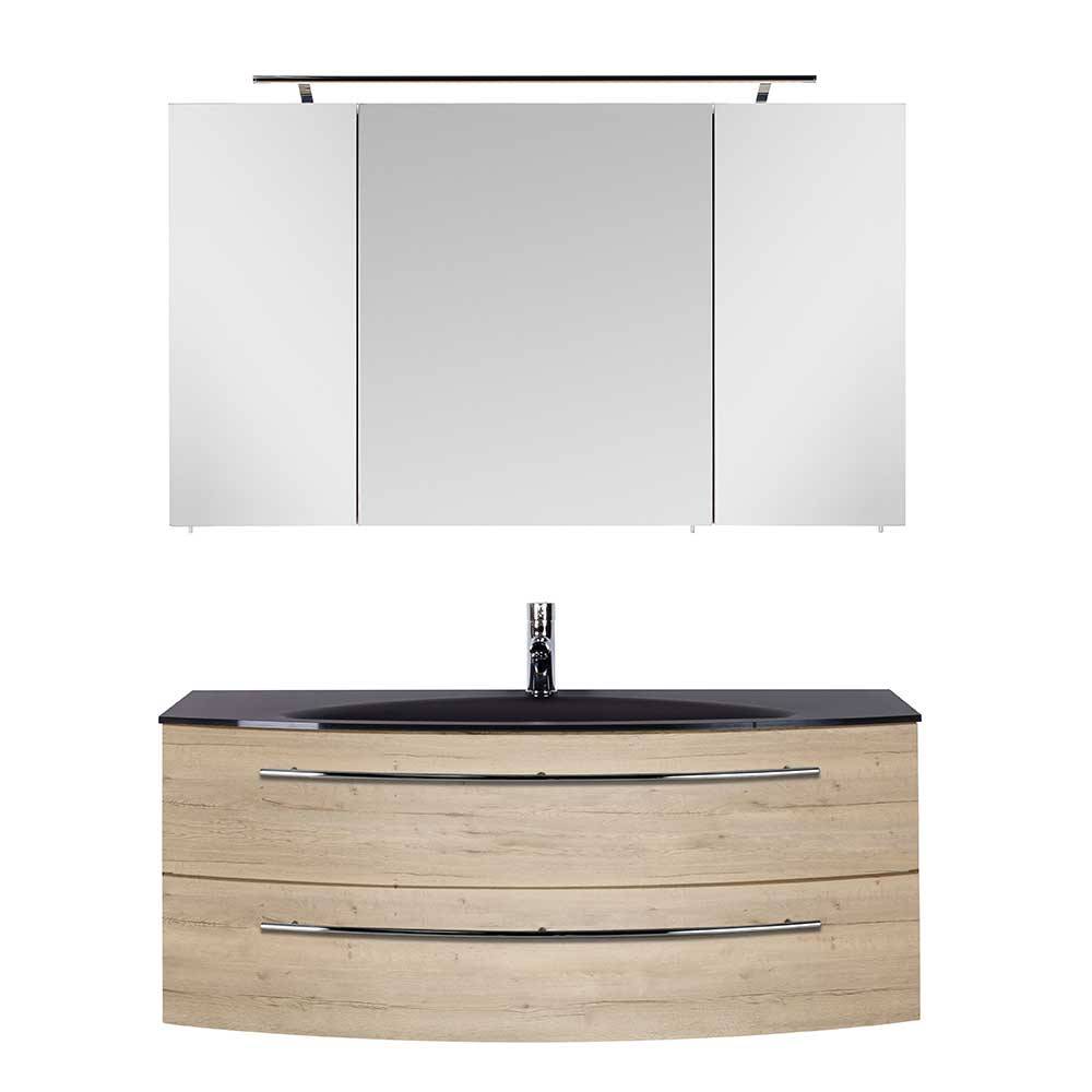 Waschtischkonsole & Spiegelschrank Set - Lideonaru (zweiteilig)