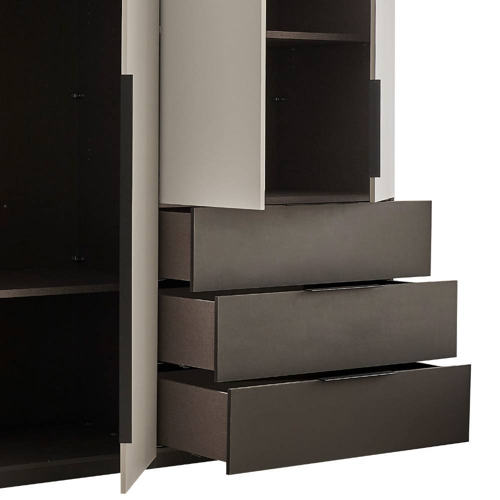 Schlafzimmerschrank in Lichtgrau und Dunkelgrau - Hihat