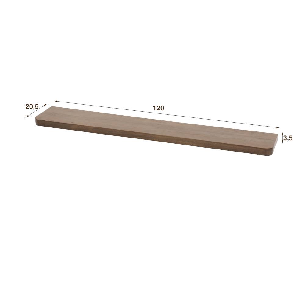 120cm Wandboard aus Akazie Massivholz in Braun - Emila