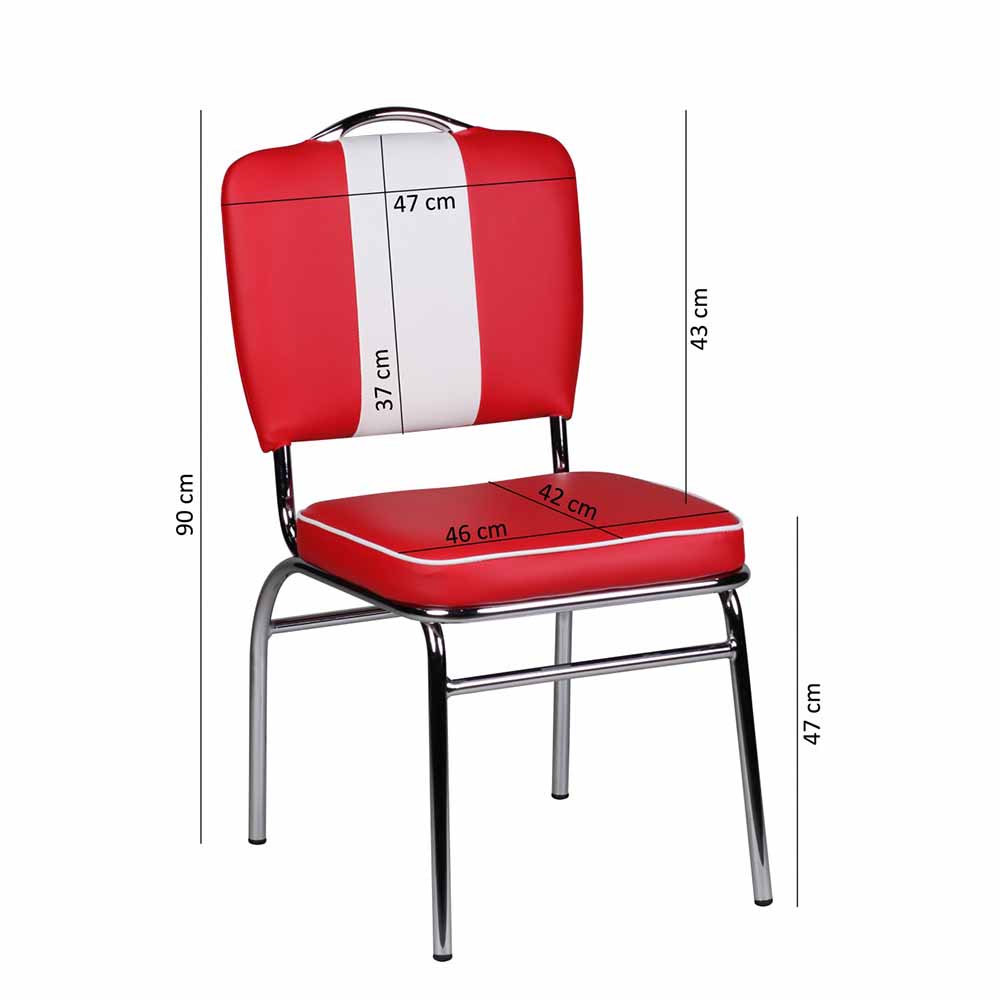 Retro Stuhl Reflecta mit Polsterung und Rückenlehne