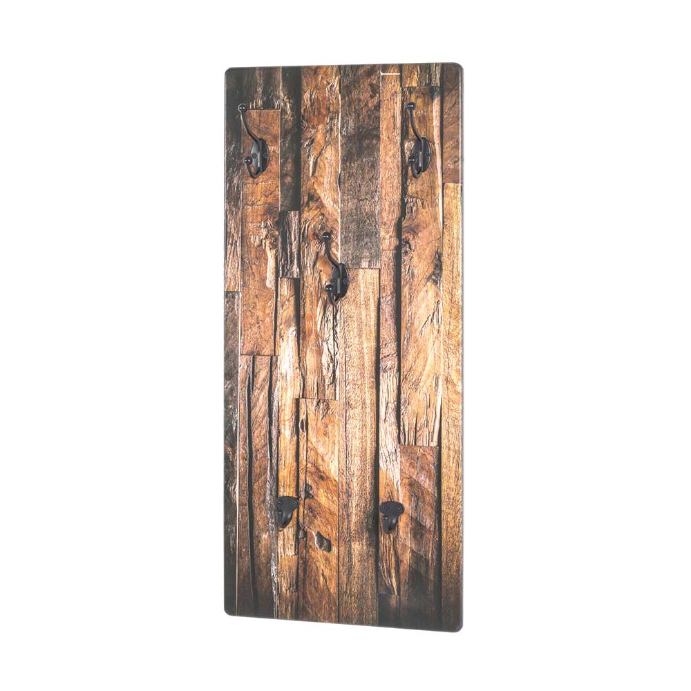 Bedruckte Garderobe im Vintage Holz Dekor - Cuyano