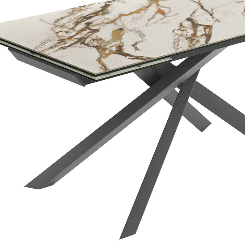 Design-Esstisch in mehrfarbiger Marmoroptik - Orinna