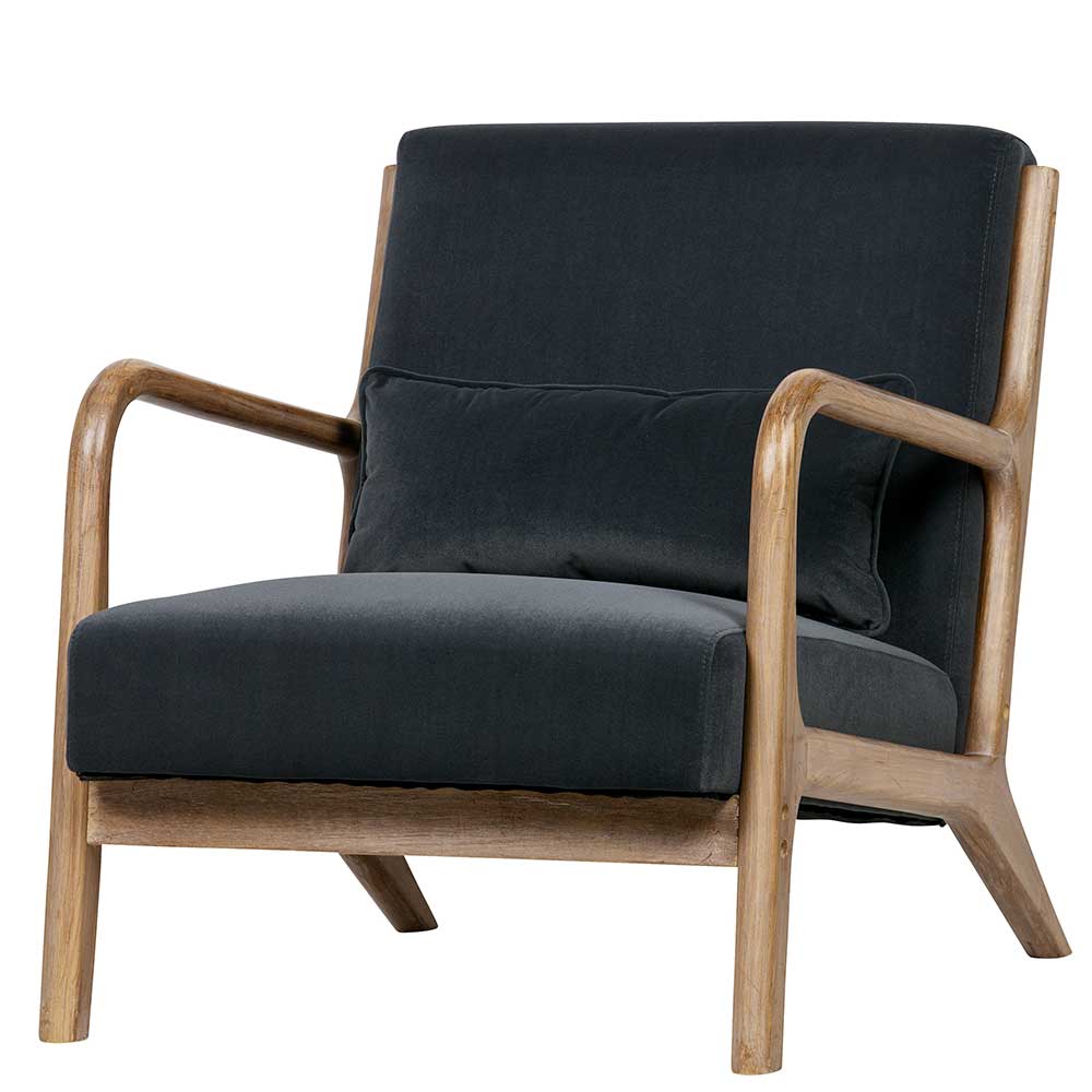 Retro Sessel mit Holzgestell Gummibaum - Initial