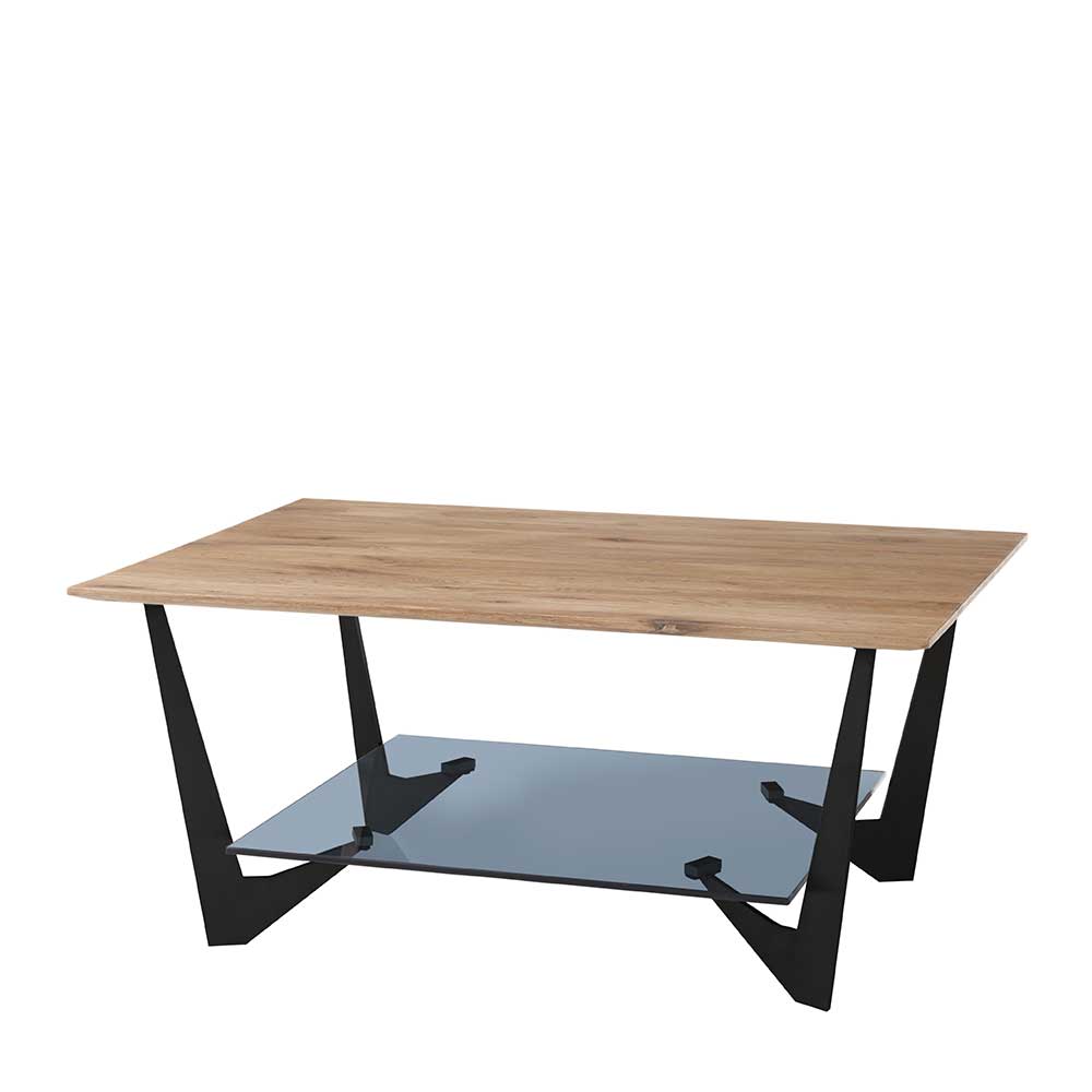 90x60 cm Couchtisch mit Massivholzplatte Eiche - Lasson