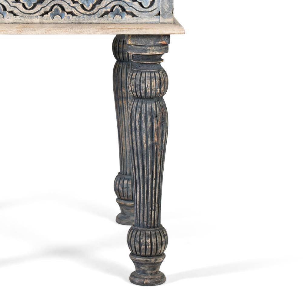 Boho Couchtisch in Blaugrau Grau - Ulcaro