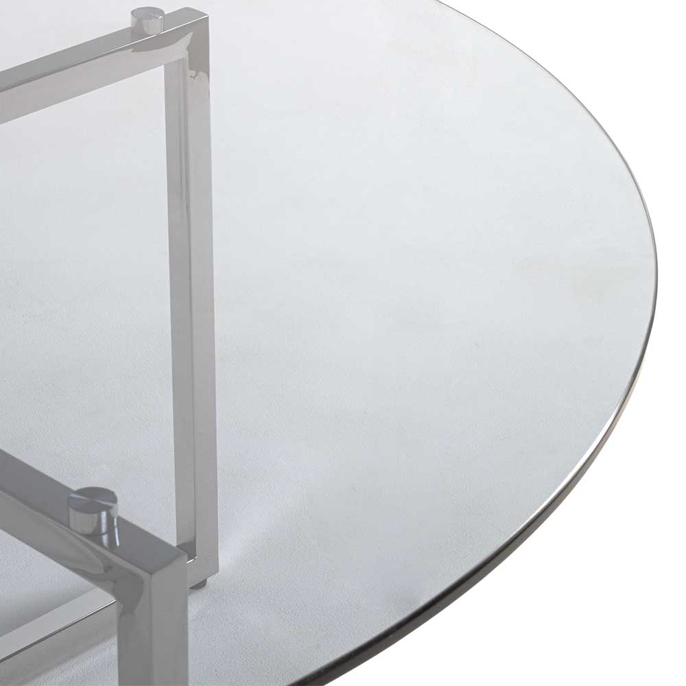 Runder Glastisch fürs Wohnzimmer aus Rauchglas - Avril