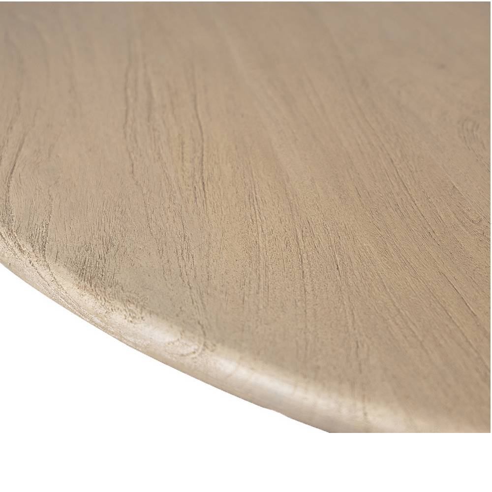 Runde Couchtischplatte aus Akazie Massivholz mit feiner Holzmaserung – Emorie