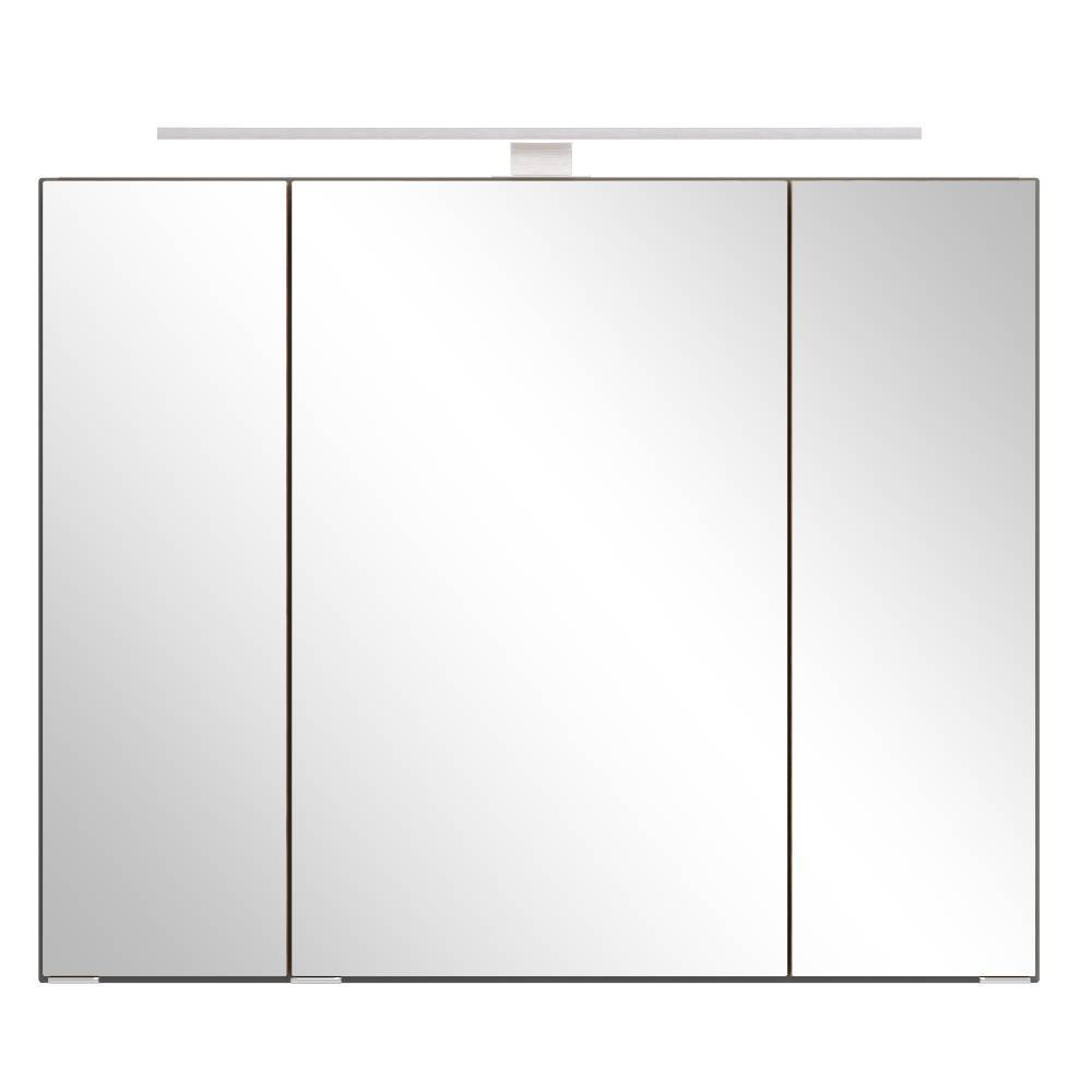 80cm Bad-Spiegelschrank in Mattgrau - Reill